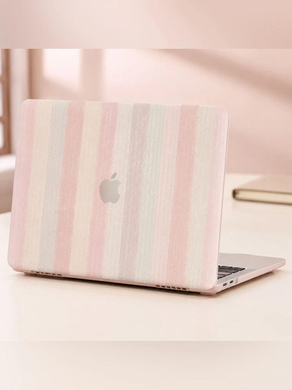 Apple Pink & Cream Striped 13-inch MacBook Cover
